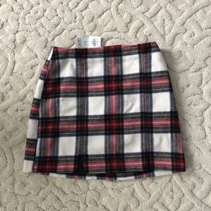 High rise plaid mini skirt